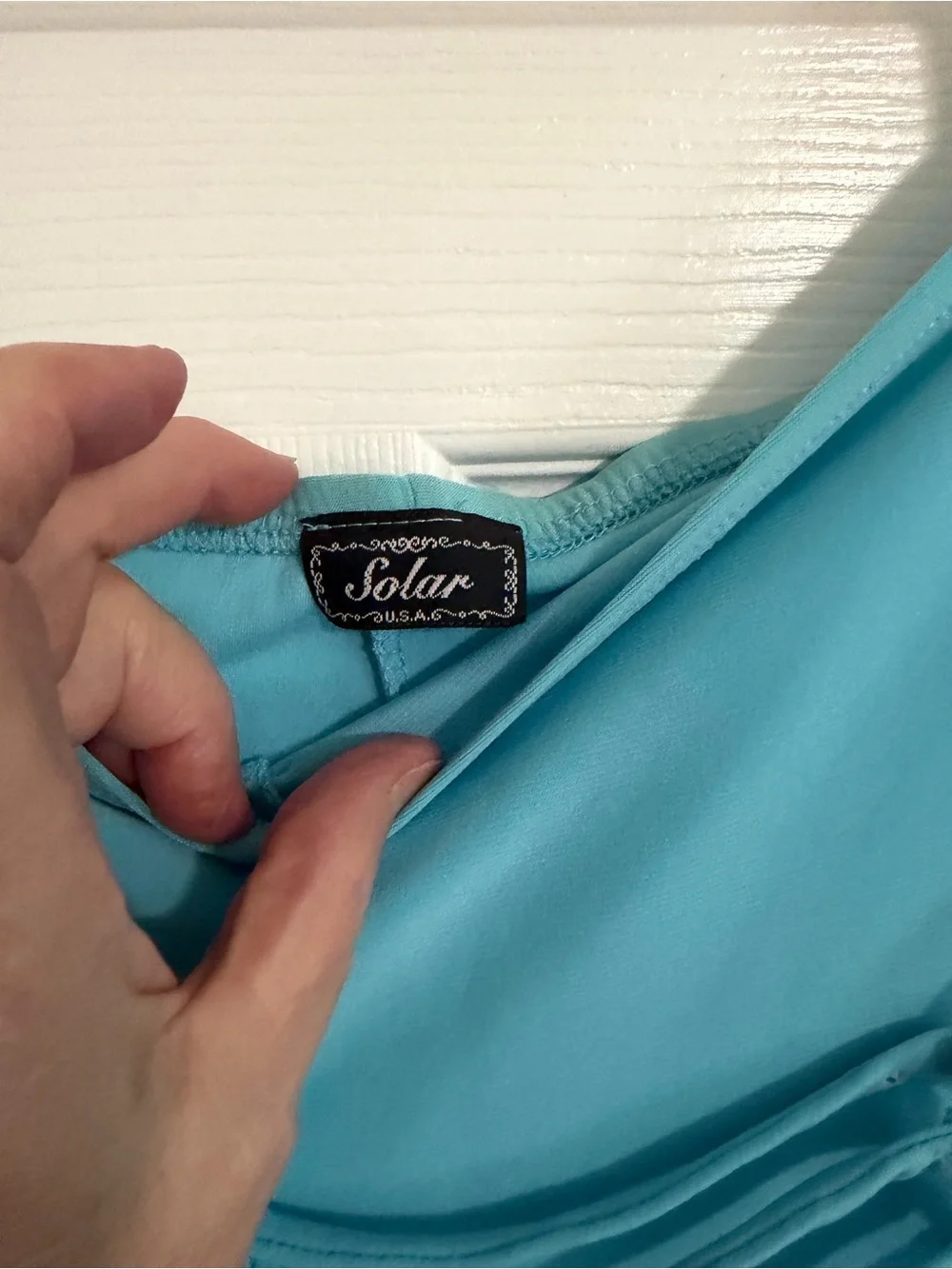Women’s Turquoise Wide-Leg Pants with Ring Accent,Large, silky